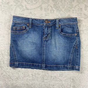 Denim Rock Skirt  Women's Medium Blue Mid Length Denim Skirt